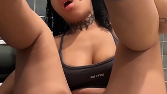 Big Ass Ebony Almost Gets Caught While Pleasuring Herself With A Toy At The Gym.